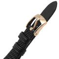 Emporio Armani Cleo Three-Hand Mother of Pearl Dial Black Leather Strap Watch For Women - AR11485