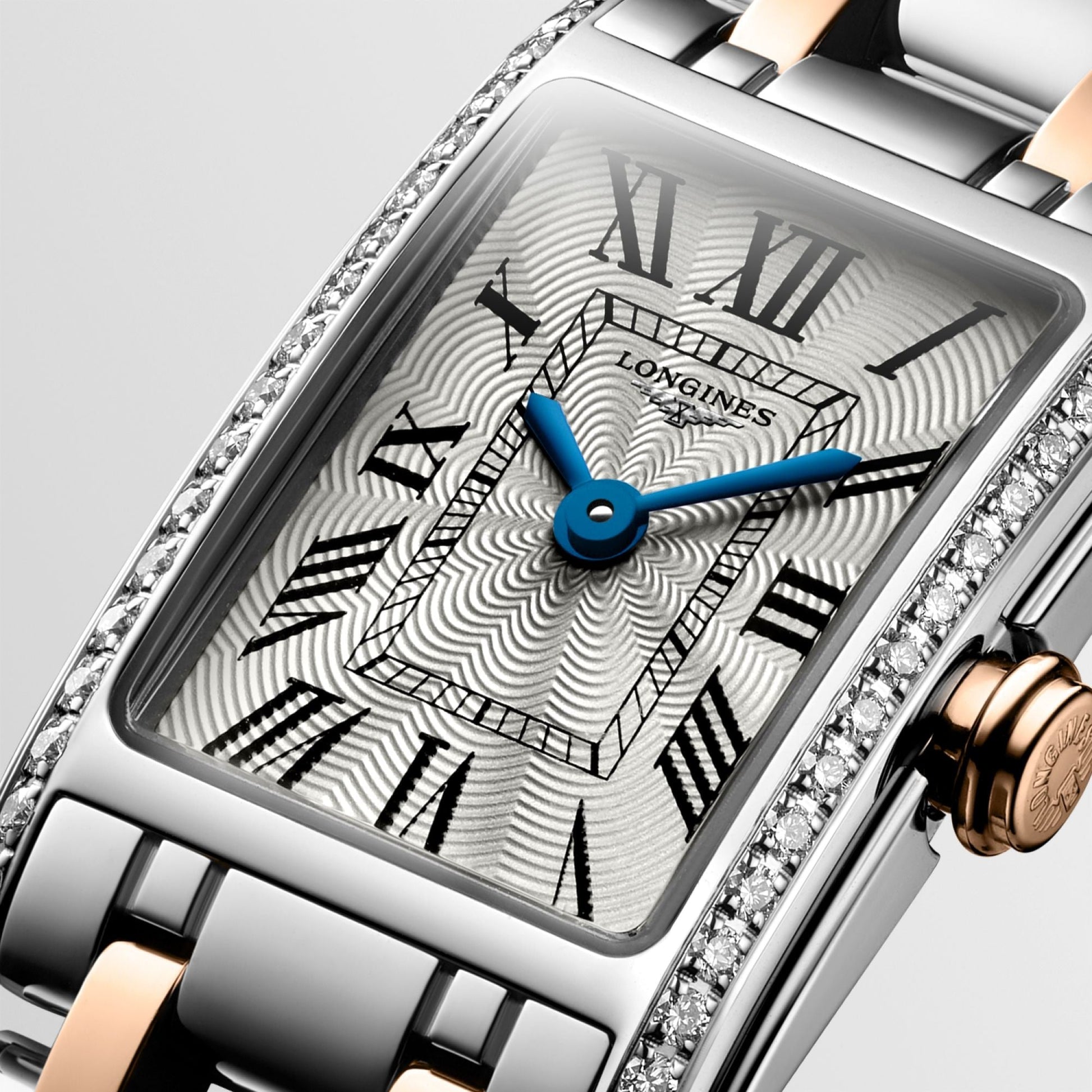 Longines Dolcevita Diamonds White Dial Two Tone Steel Strap Watch for Women - L5.258.5.79.7