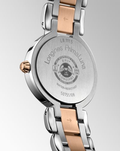 Longines PrimaLuna Automatic Diamond 26.5mm Silver Dial Two Tone Steel Strap Watch for Women - L8.111.5.79.6