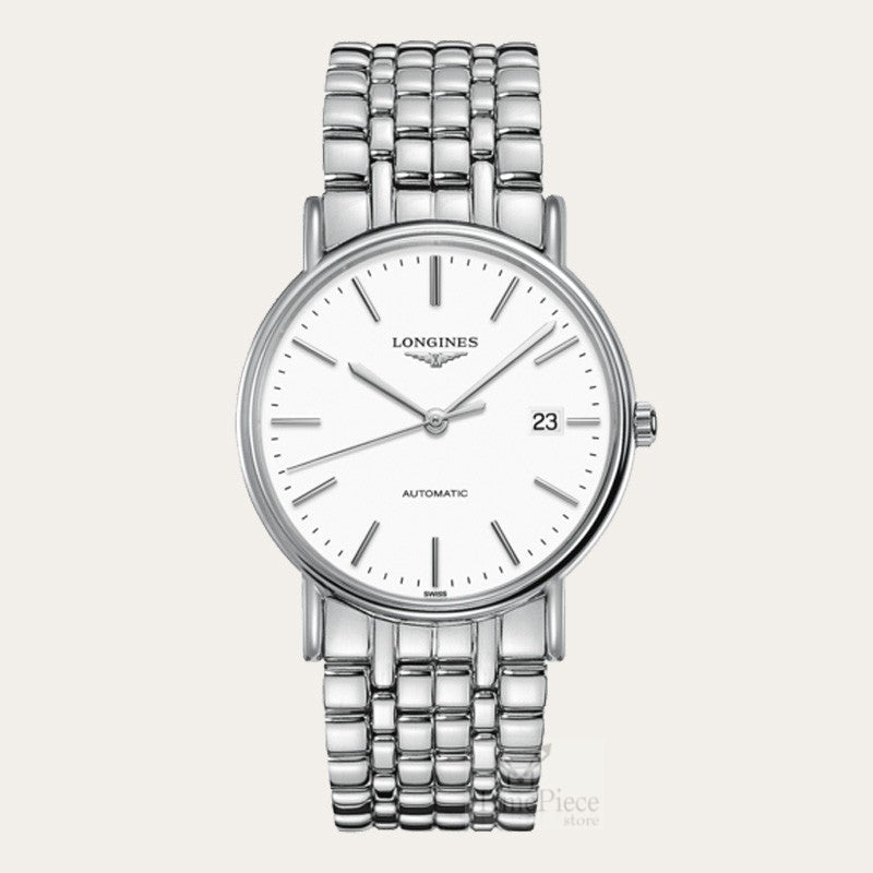 Longines Presence Automatic White Dial Silver Steel Strap Watch for Men - L4.921.4.12.6