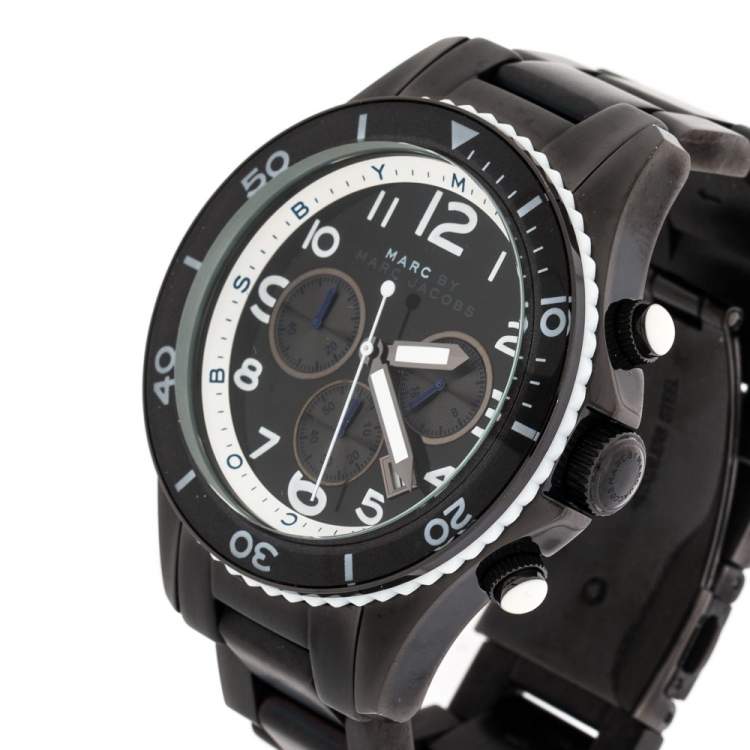 Marc Jacobs Rock Chronograph Limited Edition Gray Dial Gray Steel Strap Watch for Women - MBM5025