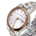 Burberry The City White Dial Two Tone Steel Strap Watch for Women - BU9006