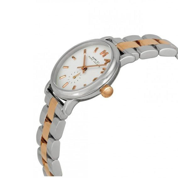 Marc Jacobs Baker White Dial Two Tone Steel Strap Watch for Women - MBM3331