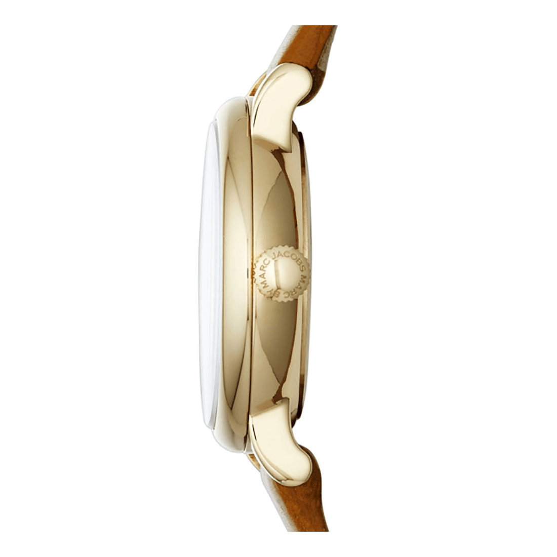 Marc Jacobs Baker White Dial Brown Leather Strap Watch for Women - MBM1317