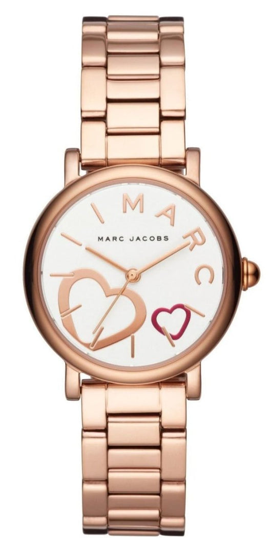 Marc Jacobs Classic White Dial Rose Gold Steel Strap Watch for Women - MJ3592