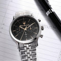 Maserati Epoca Chronograph Black Dial Silver Steel Strap Watch For Men - R8873618017