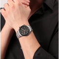 Maserati Triconic Chronograph Black Dial Silver Steel Strap Watch For Men - R8873639002
