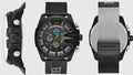 Diesel Mega Chief Chronograph Black Dial Black Mesh Bracelet Watch For Men - DZ4514