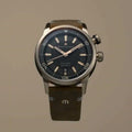 Maurice Lacroix Pontos S Diver Automatic Black Dial Brown Leather Strap Watch For Men - PT6248-BRZ01-330-2