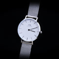 Daniel Wellington Petite Sterling White Dial Silver Mesh Bracelet Watch For Women - DW00100164