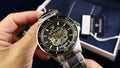 Maserati SFIDA Automatic Black Dial Silver Steel Strap Watch For Men - R8823140002