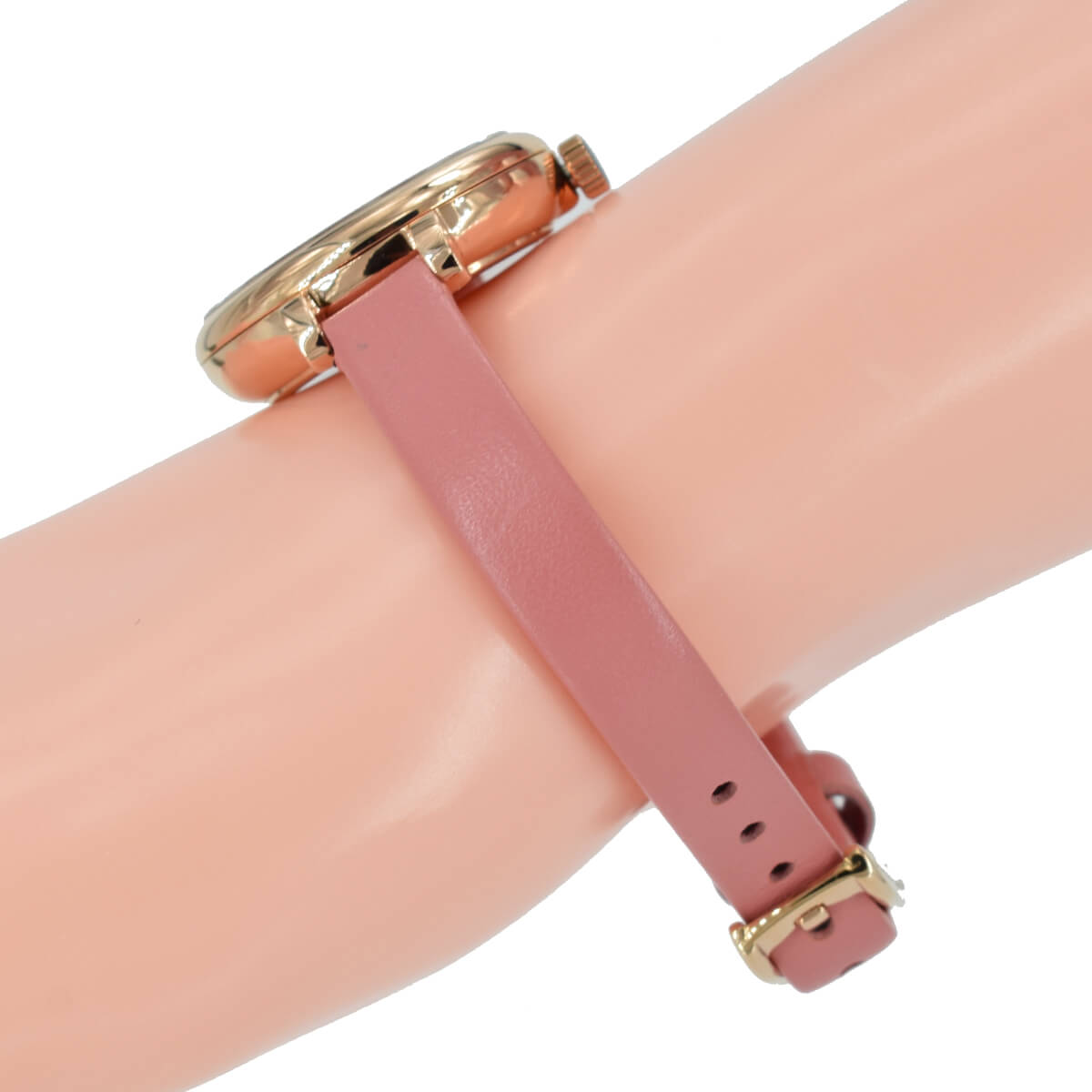 Marc Jacobs Sally White Dial Orange Leather Strap Watch for Women - MBM1355
