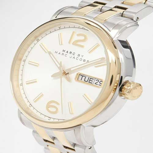 Marc Jacobs Fergus Silver Dial Two Tone Steel Strap Watch for Women - MBM3426