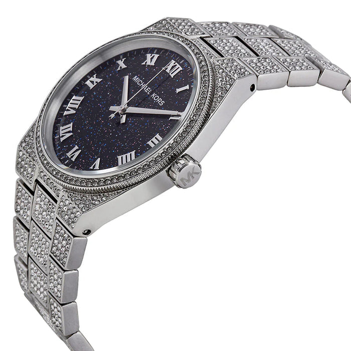 Michael Kors Channing Diamonds Black Dial Silver Steel Strap Watch for Women - MK6089
