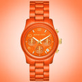 Michael Kors Runway Chronograph Limited Edition Orange Dial Orange Steel Strap Watch for - MK7477LE