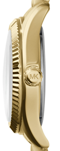 Michael Kors Lexington Quartz Blue Dial Gold Steel Strap Watch For Women - MK3271