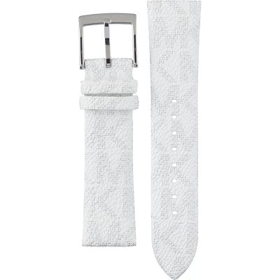 Michael Kors Runway Three Hand White Dial White Leather Strap Watch For Women - MK6998