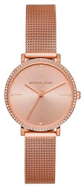 Michael Kors Mini Jayne Crystals Rose Gold Dial Rose Gold Mesh Strap Watch for Women - MK7122
