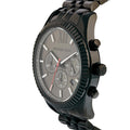 Michael Kors Lexington Chronograph Black Dial Black Steel Strap Watch for Men - MK8320