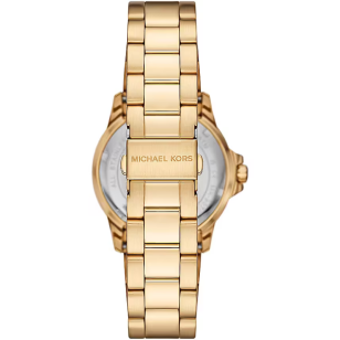 Michael Kors Everest Three-Hand Black Dial Gold Steel Strap Watch For Men - MK9078