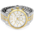 Michael Kors Lexington Silver Dial Two Tone Steel Strap Watch for Men - MK8344