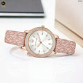 Michael Kors Tibby Silver Dial Pink Leather Strap Watch for Women - MK1050