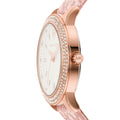 Michael Kors Tibby Silver Dial Pink Leather Strap Watch for Women - MK1050