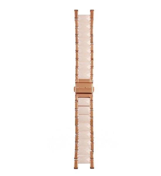 Michael Kors Parker Mother of Pearl Pink Dial Two Tone Steel Strap Watch for Women - MK6402