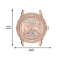 Michael Kors Ritz Analog Crystals Silver Dial Rose Gold Steel Strap Watch for Women - MK6863