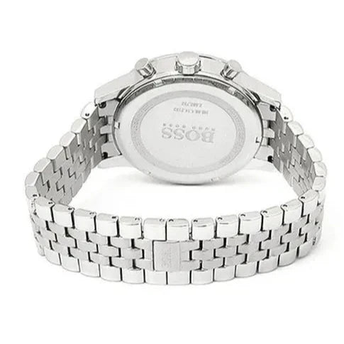 Hugo Boss Aeroliner Chronograph Black Dial Silver Steel Strap Watch For Men - 1512446