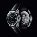 Tissot T Classic Luxury Powermatic 80 Black Dial Black Leather Strap Watch For Men - T086.408.16.051.00