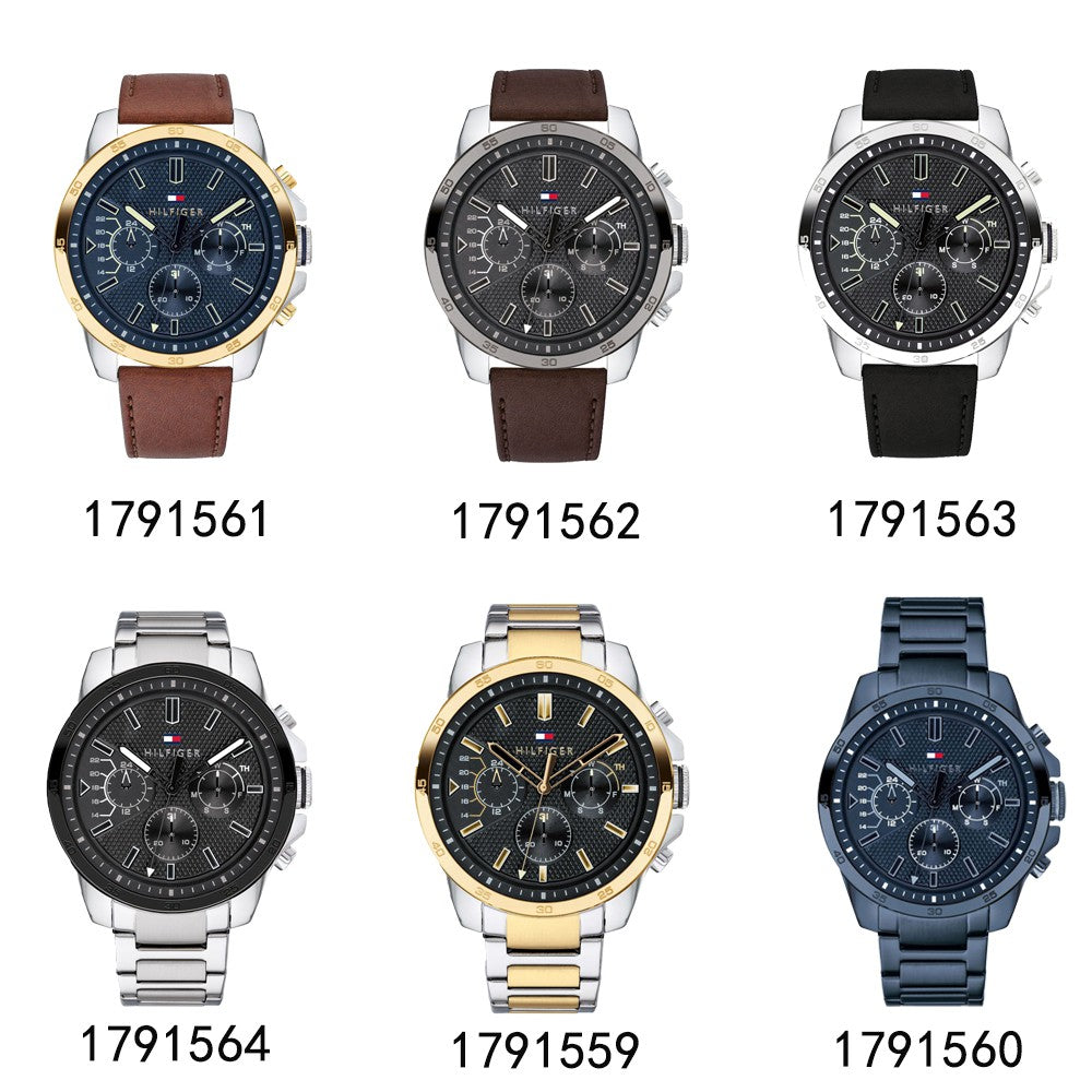 Tommy Hilfiger Iconic Quartz Black Dial Silver Steel Strap Watch for Men - 1791564