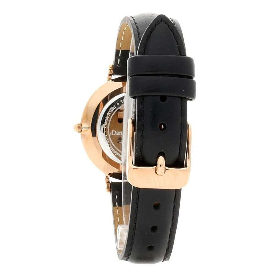 Daniel Wellington Petite Sheffield White Dial Black Leather Strap Watch For Women - DW00100174