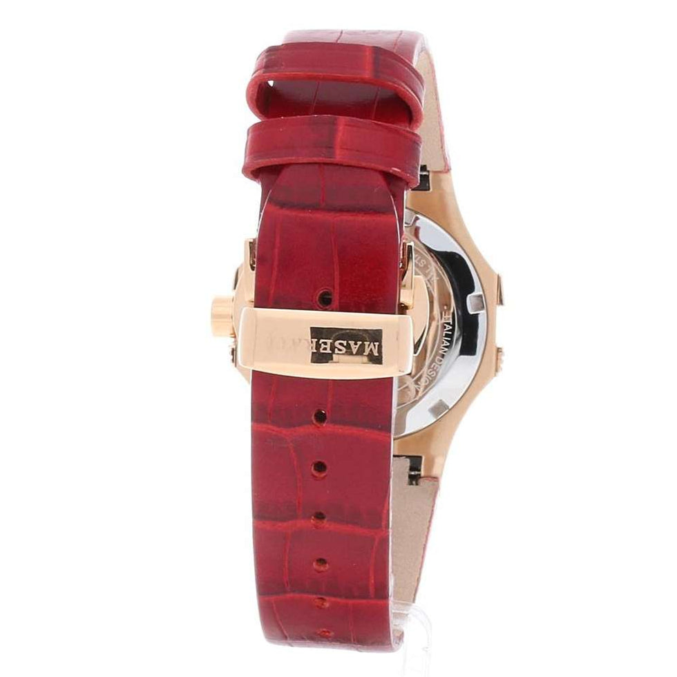 Maserati Potenza Silver Dial Red Leather Strap Watch For Women - R8851108501
