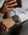 Hugo Boss Skymaster Black Dial Black Leather Strap Watch for Men - 1513782