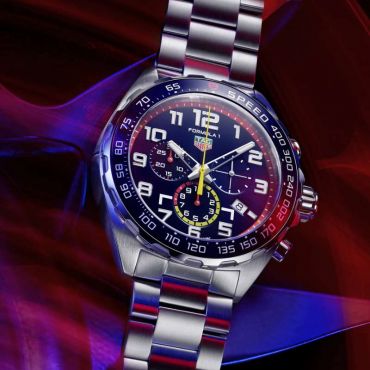 Tag Heuer Formula 1 Gulf Edition Chronograph Blue Dial Silver Steel Strap Watch for Men - CAZ101AT.BA0842