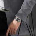 Emporio Armani Diego Automatic Black Dial Silver Steel Strap Watch For Men - AR60057