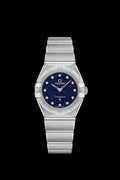 Omega Constellation Manhattan Quartz Diamonds Blue Dial Silver Steel Strap Watch for Women - 131.10.25.60.53.001
