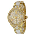 Michael Kors Wren Diamonds Gold  Dial Two Tone Steel Strap Watch for Women - MK6157