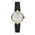 Emporio Armani Arianna Analog Silver Dial Black Leather Strap Watch For Women - AR11200
