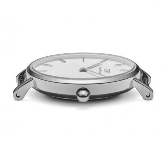 Daniel Wellington Petite Sterling White Dial Silver Mesh Bracelet Watch For Women - DW00100164