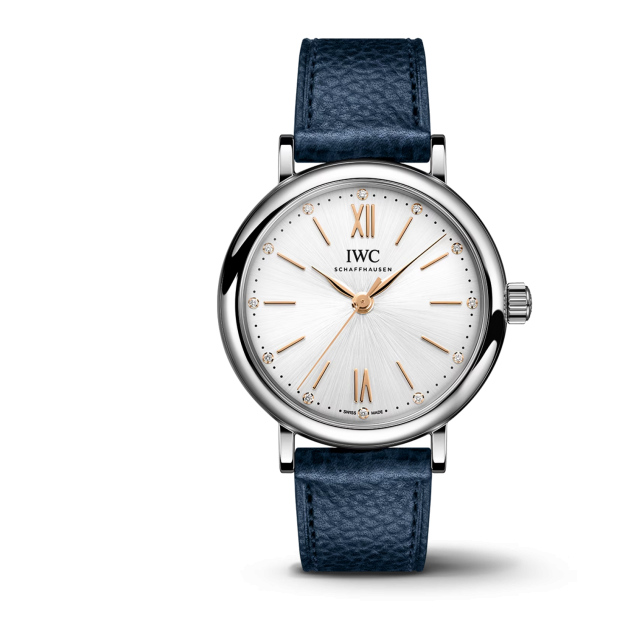 IWC Portofino Automatic Silver Dial Blue Leather Strap Watch for Women - IW357411