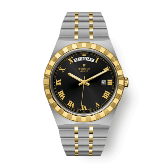 Tudor Royal Automatic Black Dial Two Tone Steel Strap Watch for Men - M28603-0003