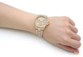 Michael Kors Everest Chronograph Crystals Gold Dial Gold Steel Strap Watch For Women - MK7254