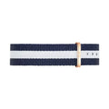 Daniel Wellington Classy Glasgow White Dial Two Tone Nylon Strap Watch For Women - DW00100078