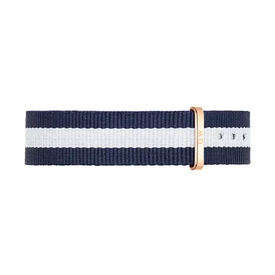 Daniel Wellington Classy Glasgow White Dial Two Tone Nylon Strap Watch For Women - DW00100078