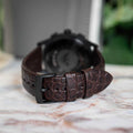 Emporio Armani Paolo Chronograph Black Dial Brown Leather Strap Watch For Men - AR11549