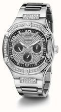 Guess Duke Glitz Black Dial Silver Steel Strap Watch For Men - GW0576G1