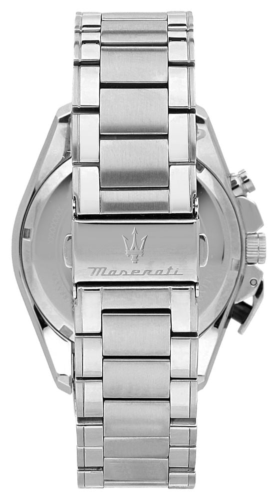 Maserati Traguardo Chronograph Black Dial Silver Steel Strap Watch For Men - R8873612059