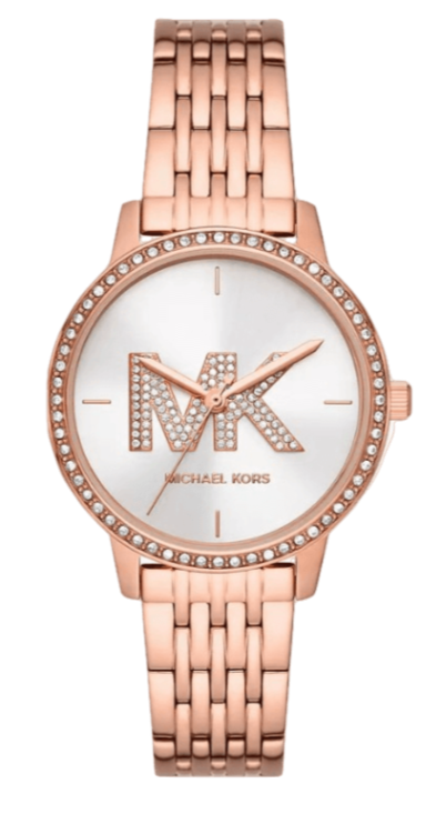 Michael Kors Melissa Quartz Silver Dial Rose Gold Steel Strap Watch for Women - MK1052